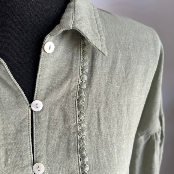 The Fated Green Linen Blend Mini Dress Sz 8 - Picture 4 of 9